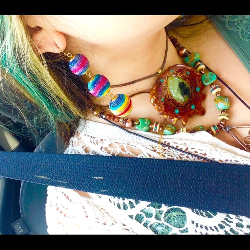 Handmade Turquoise copper necklace